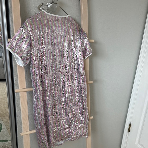 Sequin Mini Dress in Silver and Pink - Picture 5 of 5